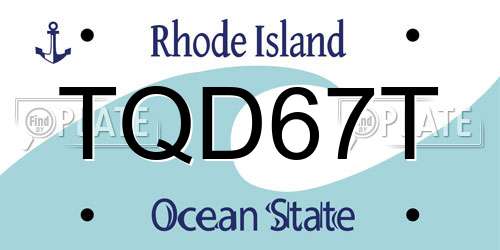 TQD67T Rhode Island License Plate