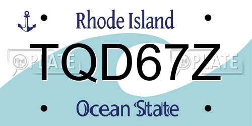 TQD67Z Rhode Island License Plate