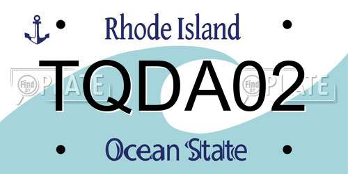 TQDA02 Rhode Island License Plate