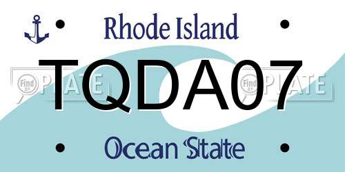 TQDA07 Rhode Island License Plate