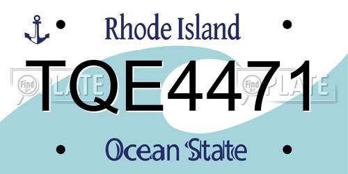 TQE4471 Rhode Island License Plate