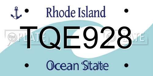 TQE928 Rhode Island License Plate