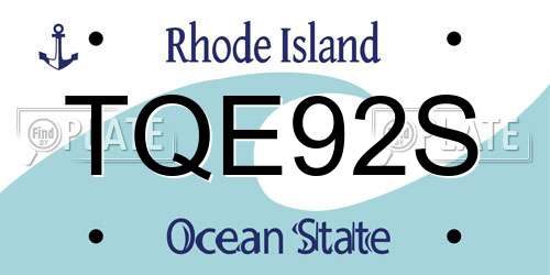 TQE92S Rhode Island License Plate
