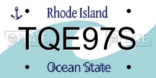 TQE97S Rhode Island License Plate