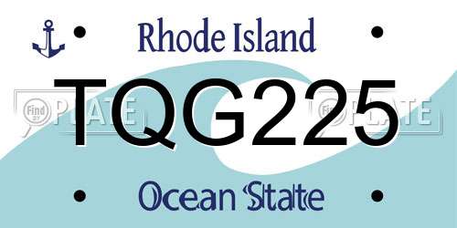 TQG225 Rhode Island License Plate