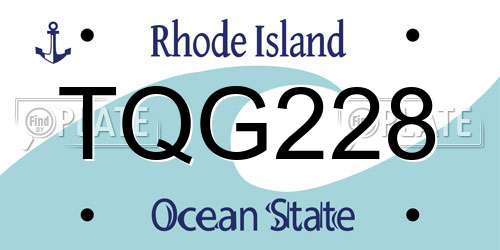 TQG228 Rhode Island License Plate
