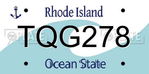 TQG278 Rhode Island License Plate