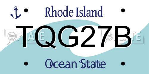 TQG27B Rhode Island License Plate