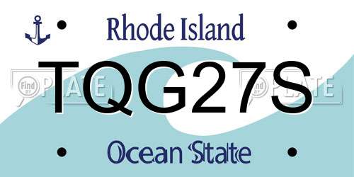TQG27S Rhode Island License Plate