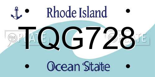 TQG728 Rhode Island License Plate