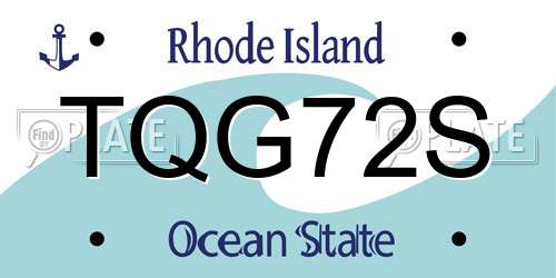 TQG72S Rhode Island License Plate
