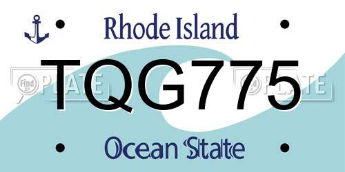 TQG775 Rhode Island License Plate