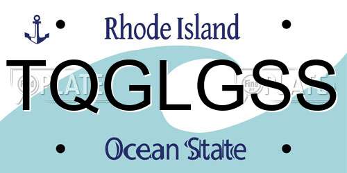 TQGLGSS Rhode Island License Plate