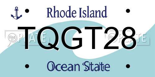 TQGT28 Rhode Island License Plate