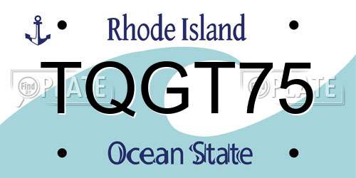 TQGT75 Rhode Island License Plate