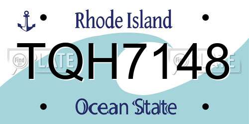 TQH7148 Rhode Island License Plate