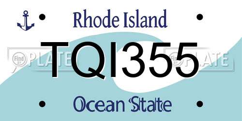 TQI355 Rhode Island License Plate