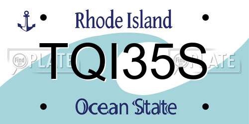 TQI35S Rhode Island License Plate