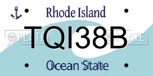 TQI38B Rhode Island License Plate