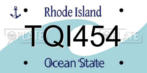 TQI454 Rhode Island License Plate
