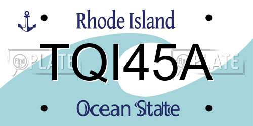 TQI45A Rhode Island License Plate