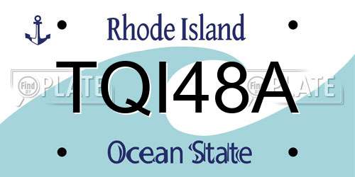 TQI48A Rhode Island License Plate