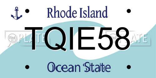 TQIE58 Rhode Island License Plate