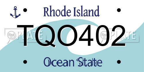 TQO402 Rhode Island License Plate