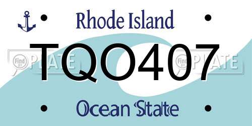 TQO407 Rhode Island License Plate