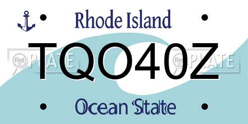TQO40Z Rhode Island License Plate