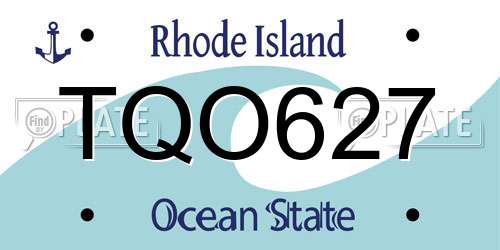 TQO627 Rhode Island License Plate
