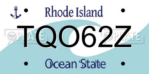 TQO62Z Rhode Island License Plate