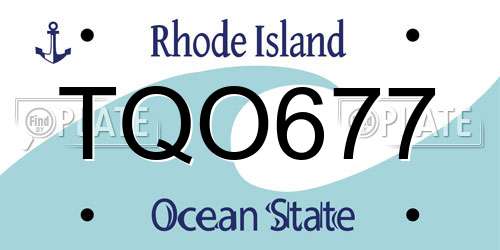 TQO677 Rhode Island License Plate