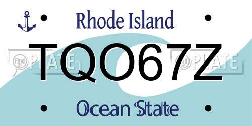 TQO67Z Rhode Island License Plate