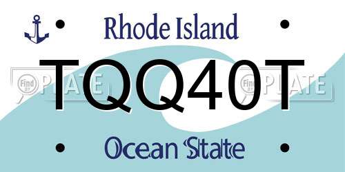 TQQ40T Rhode Island License Plate