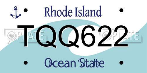TQQ622 Rhode Island License Plate