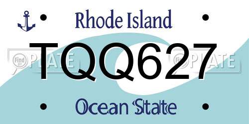 TQQ627 Rhode Island License Plate