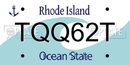 TQQ62T Rhode Island License Plate