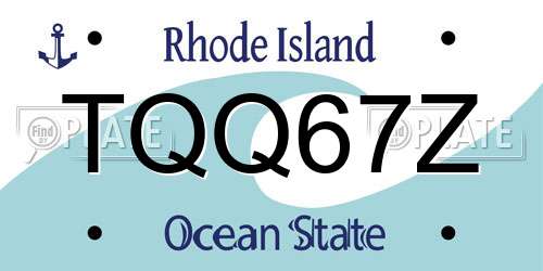 TQQ67Z Rhode Island License Plate