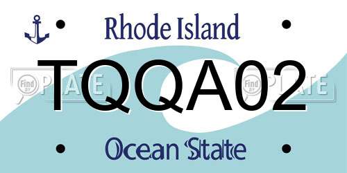 TQQA02 Rhode Island License Plate