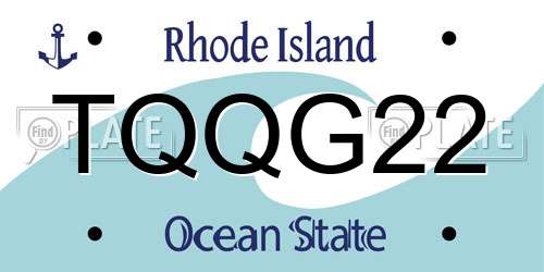 TQQG22 Rhode Island License Plate