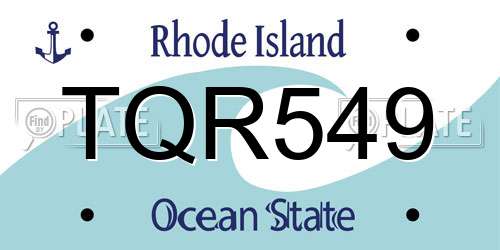 TQR549 Rhode Island License Plate