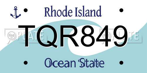 TQR849 Rhode Island License Plate