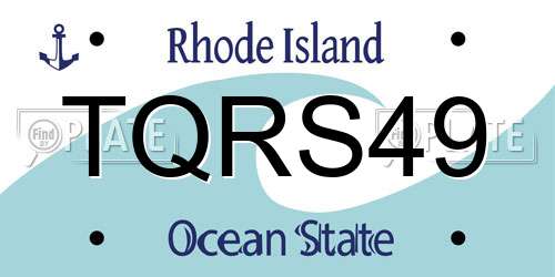 TQRS49 Rhode Island License Plate