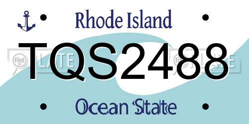 TQS2488 Rhode Island License Plate