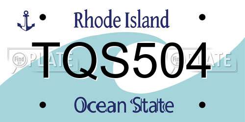 TQS504 Rhode Island License Plate