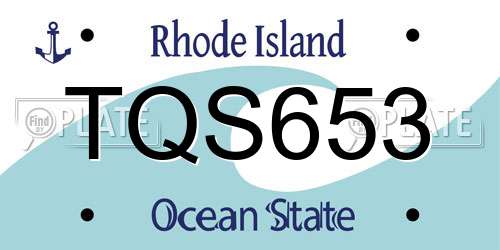 TQS653 Rhode Island License Plate