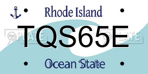 TQS65E Rhode Island License Plate