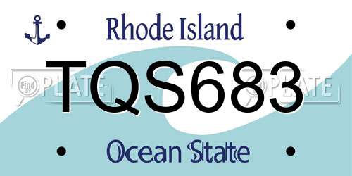 TQS683 Rhode Island License Plate