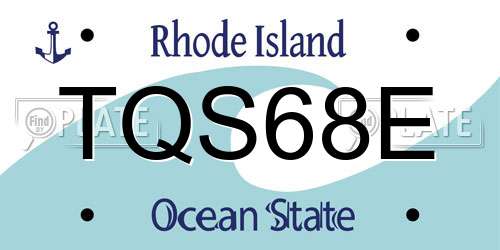 TQS68E Rhode Island License Plate